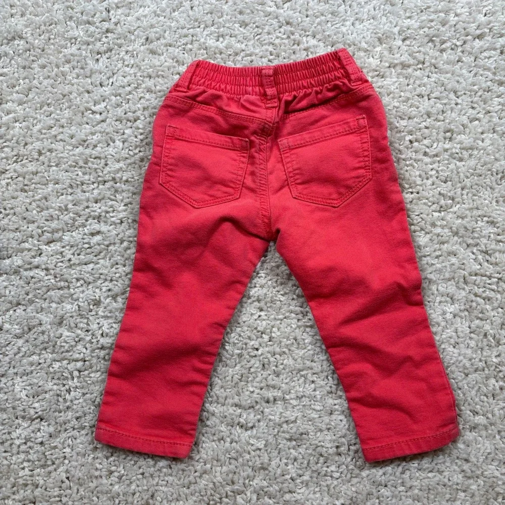 OshKosh B'gosh Toddler Boys Red Slim‎ Fit Twill Pants 18M Stretch Waist